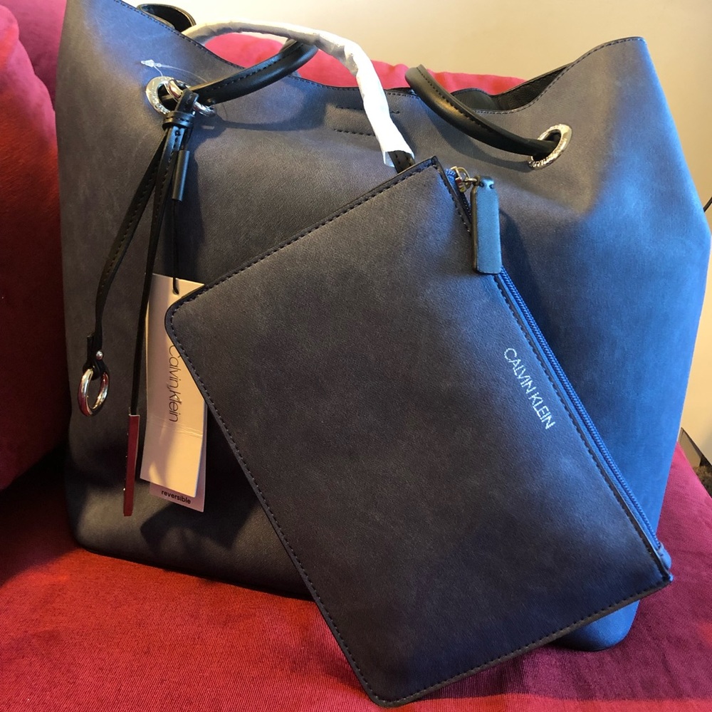 Calvin Klein reversible Tote with a clutch bag